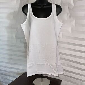 Metrostyle Women’s Thin White Tank Top Size XL Basic Summer Tee